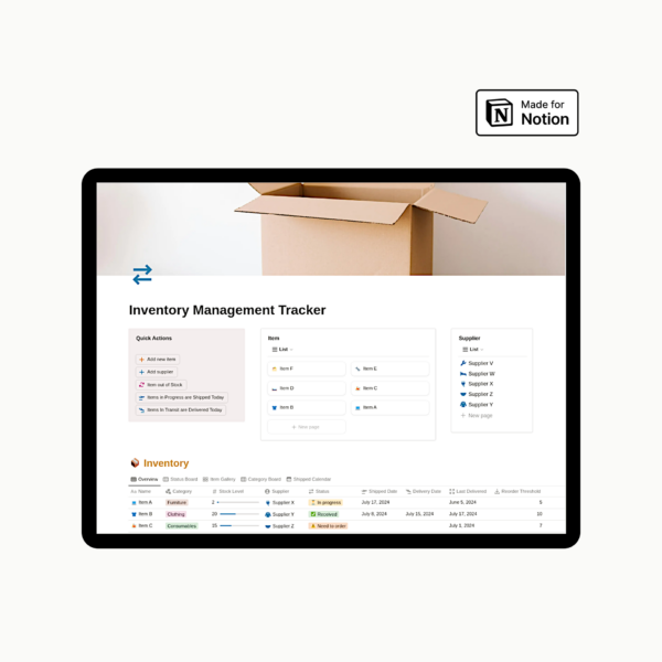 Notion Inventory Management